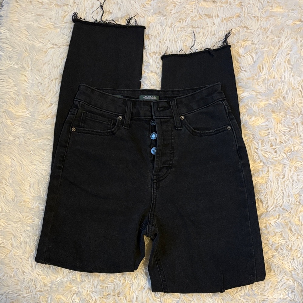 Wild Fable Black Super High-Rise Slim Straight Jeans